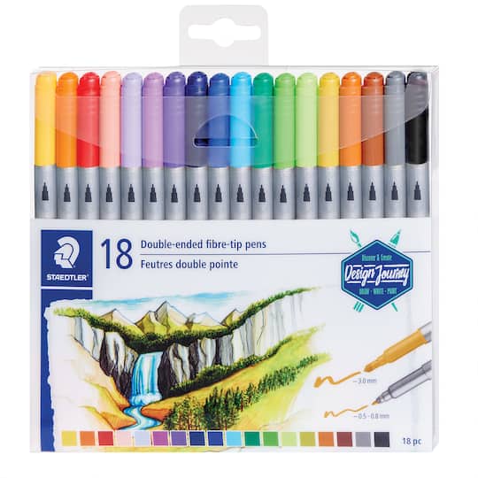 STAEDTLER® 18 Color Double-Ended Fiber-Tip Pen Set